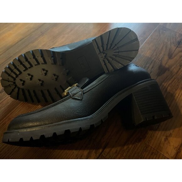 Zodiac Loafer Heel Shoe Black Lug Sole Women 9 US Brand New - Picture 3 of 3